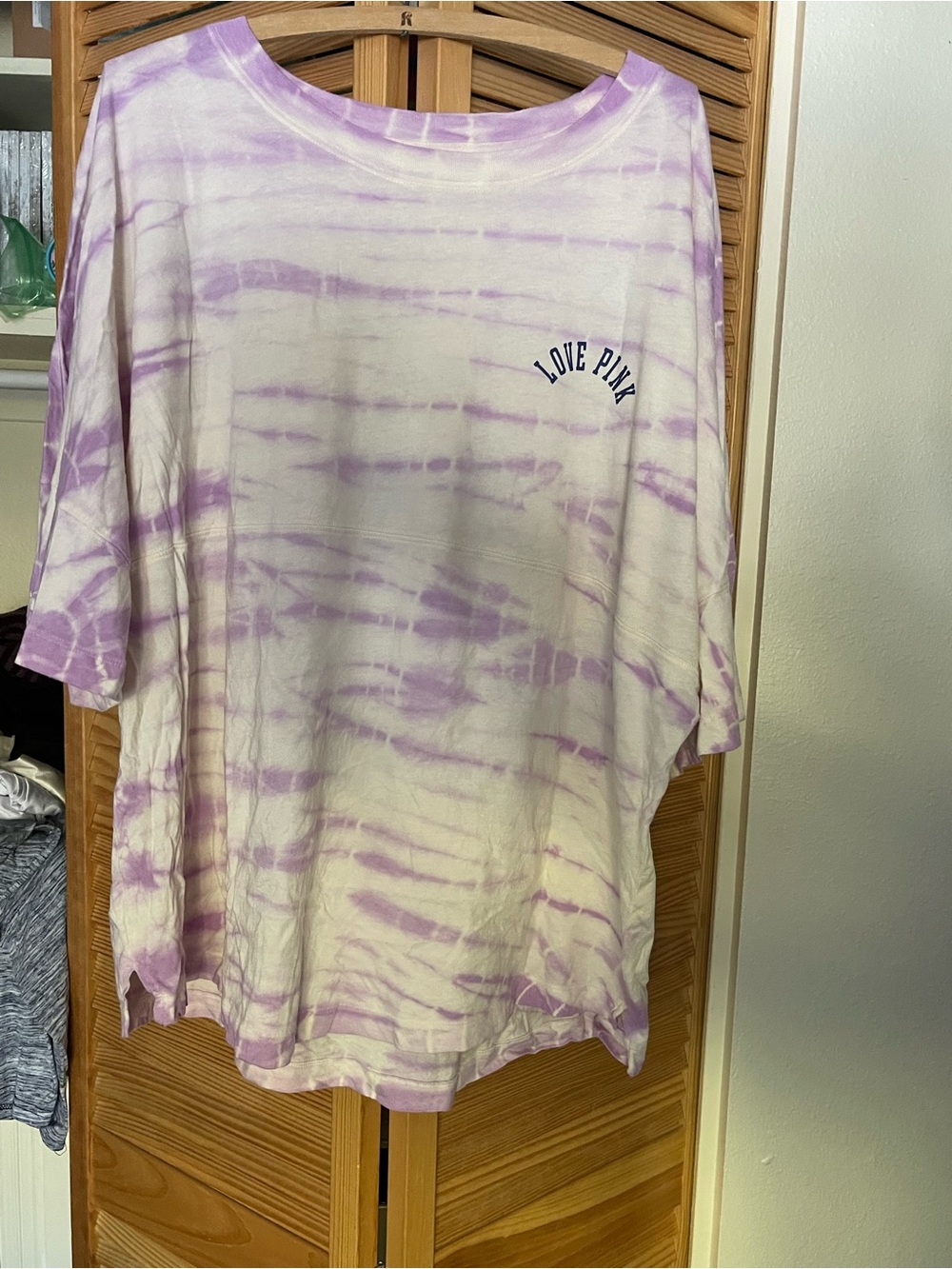 PINK Victoria's Secret Lilac Tie-Dye Short Sleeve Tee Size XXL